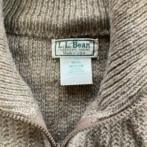 L.L. Bean Men's Zip-Up Sweater in Brown